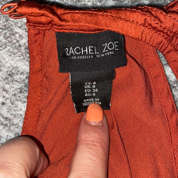 RACHEL ZOE HALTER SILKY MAXI DRESS SIZE 6 TERRACOTTA - Picture 7 of 7